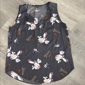 Banana Republic Floral Tank Top - Gray and Pink